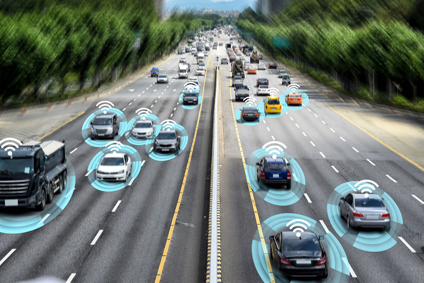 Connected autonomous vehicles on highway